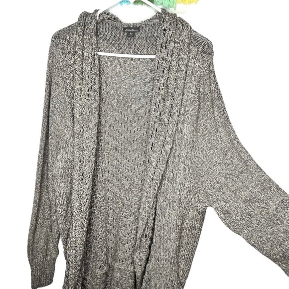Eddie Bauer Open Front Knitted Gray Grey Cardigan Duster Size 2x plus size - Picture 3 of 15